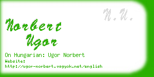 norbert ugor business card